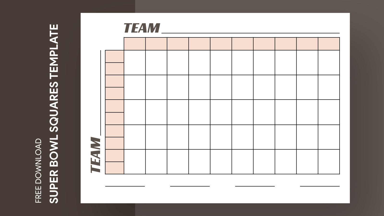 50 square football grid free google docs template - gdoc.io