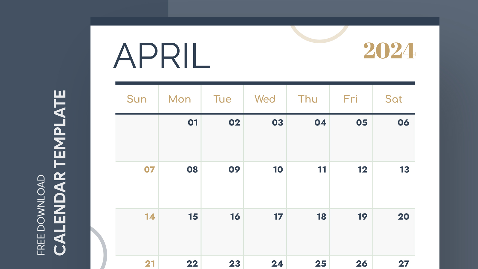 April 2024 Calendar Free Google Docs Template gdoc.io