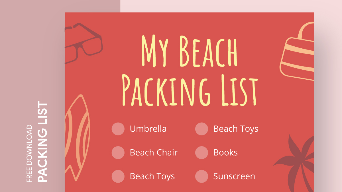 Beach Red Packing List Free Google Docs Template - gdoc.io