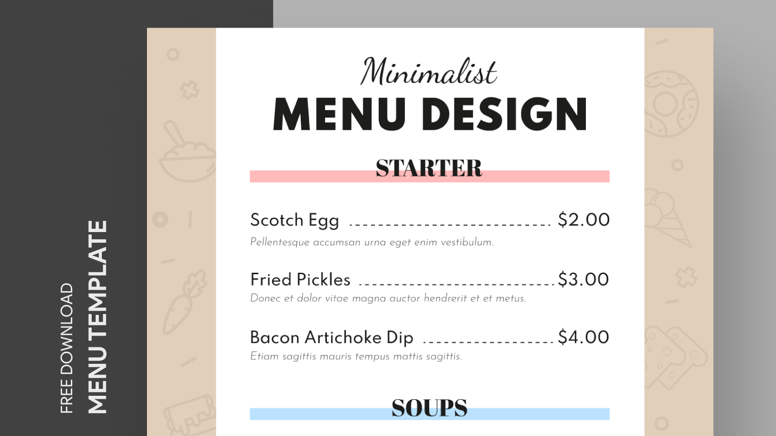 blank cafe menu template