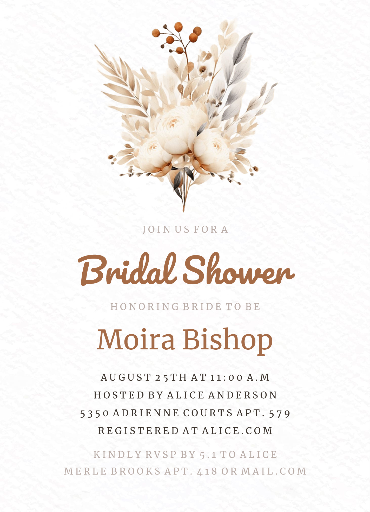 Bride To Be Wedding Shower Invitation