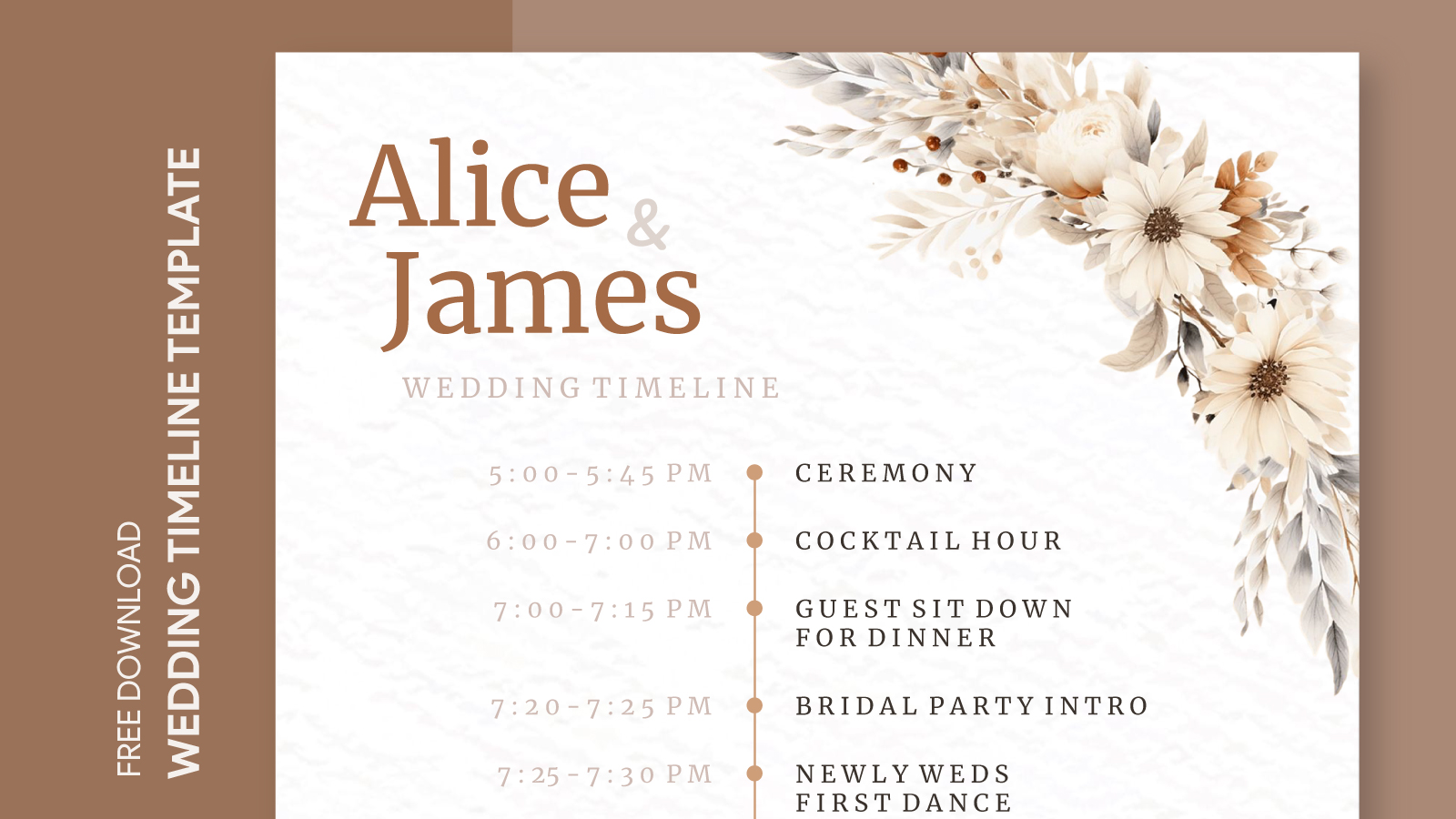 Boho Wedding Timeline Free Google Docs Template - gdoc.io