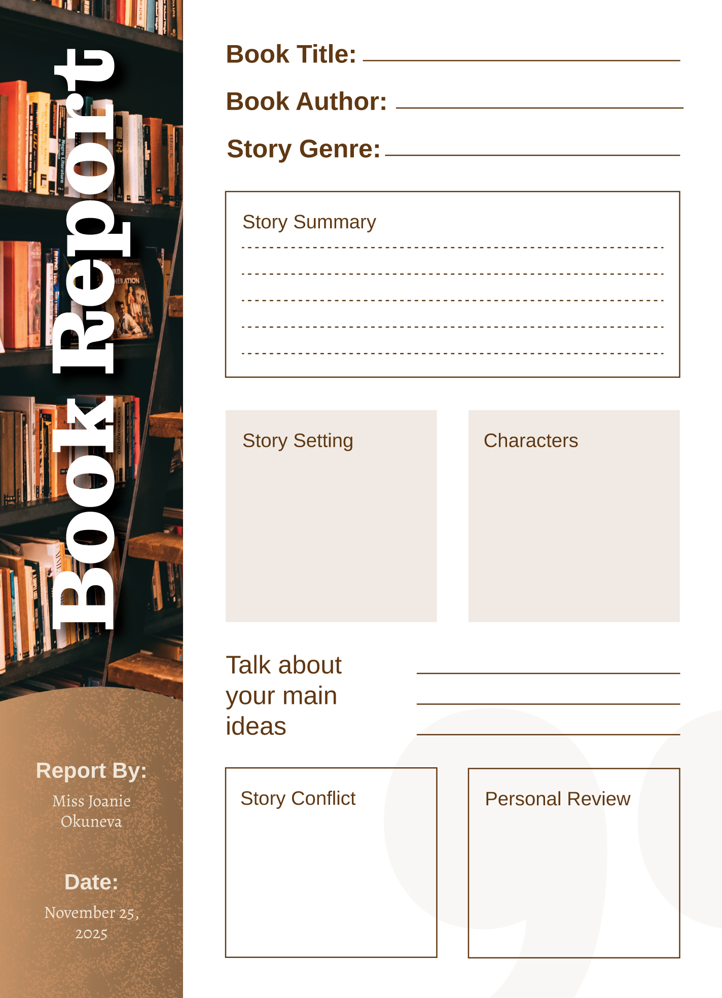 book reports template for powerpoint
