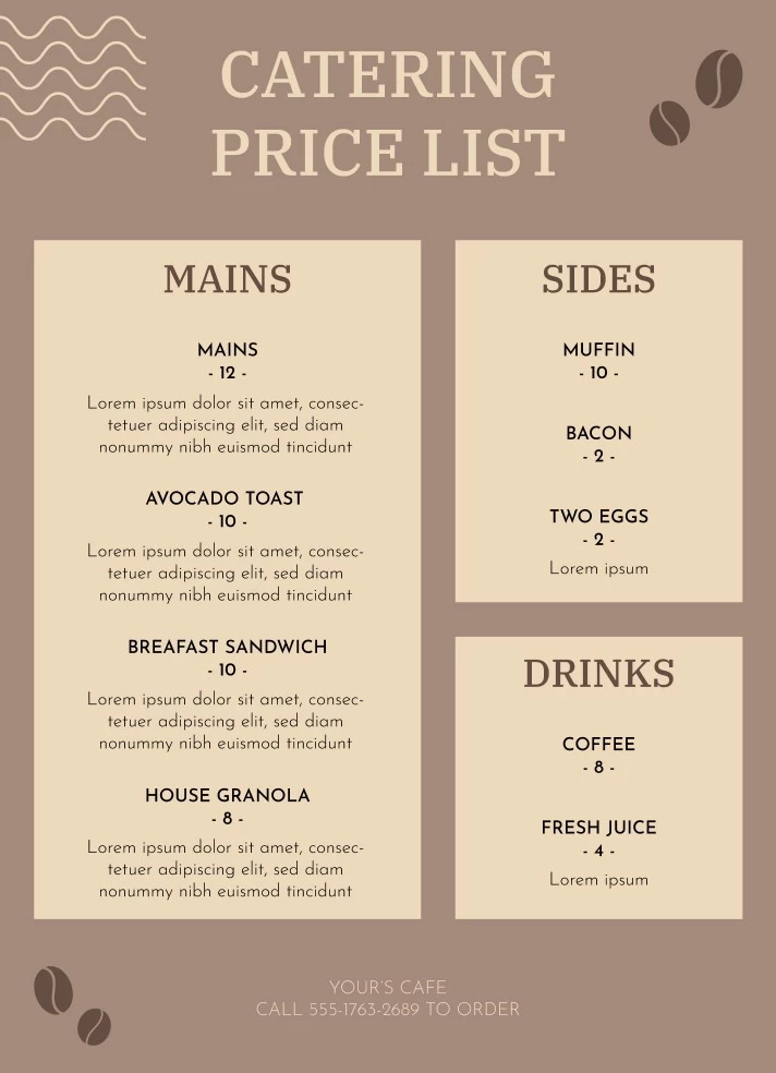 Free Price List Google Docs Templates 