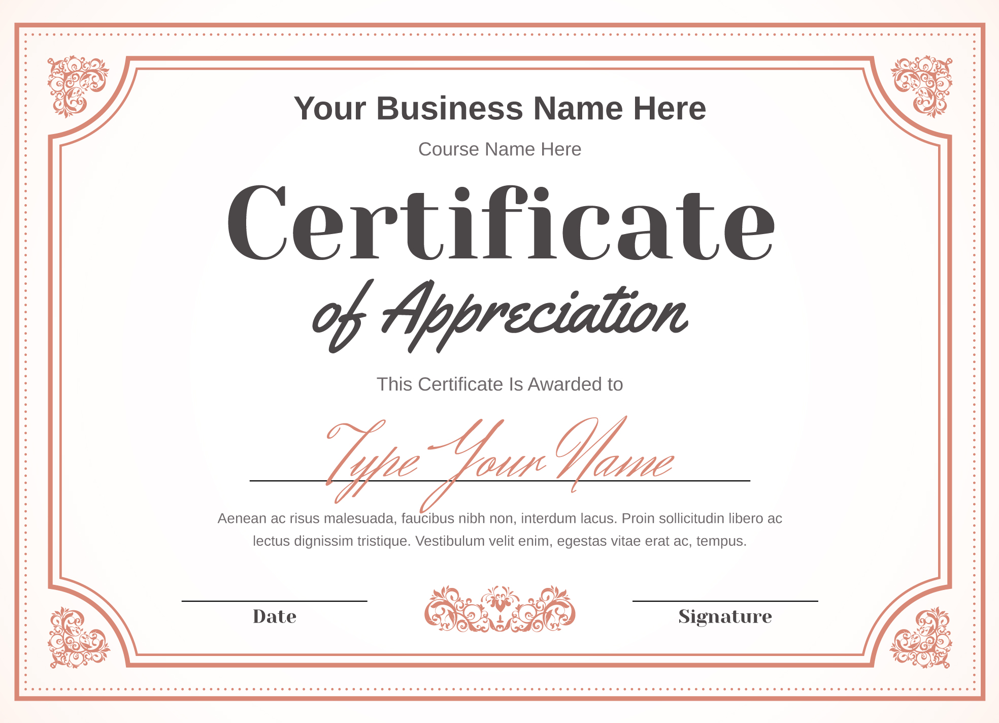 Free Printable Certificate Of Appreciation Template PDF 47 OFF
