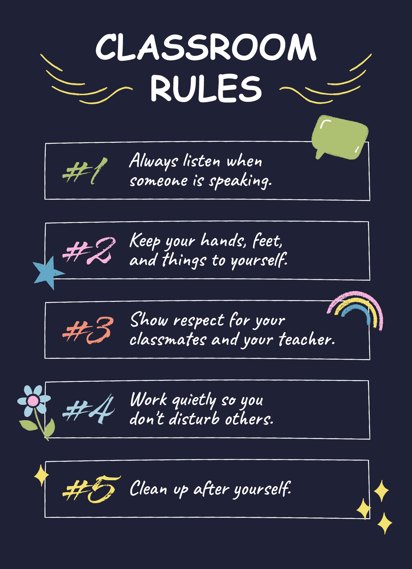 school rules poster templates