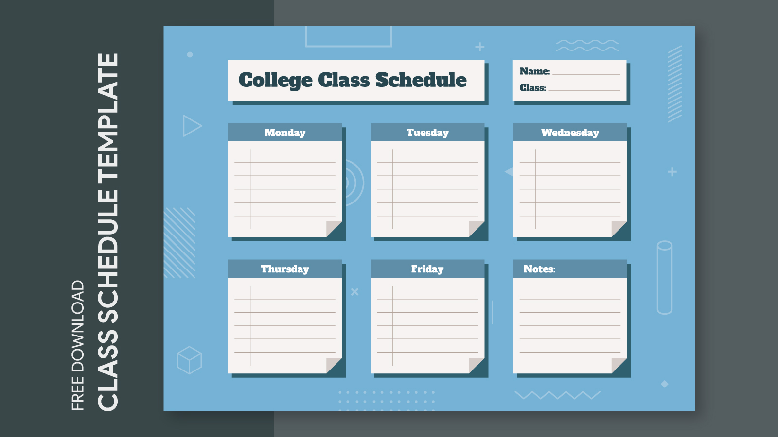 College Class Schedule Free Google Docs Template Gdoc io