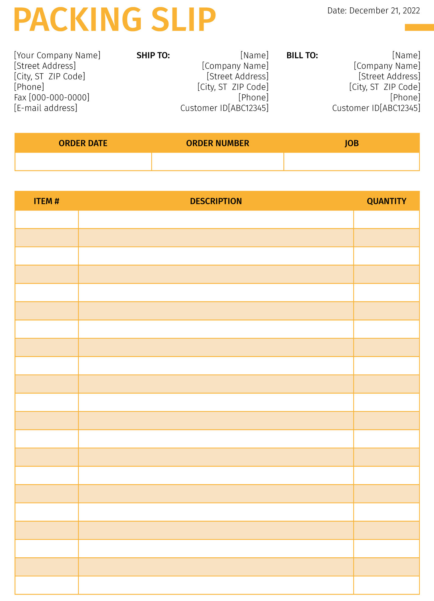 Free Packing Slip Google Docs Templates - gdoc.io