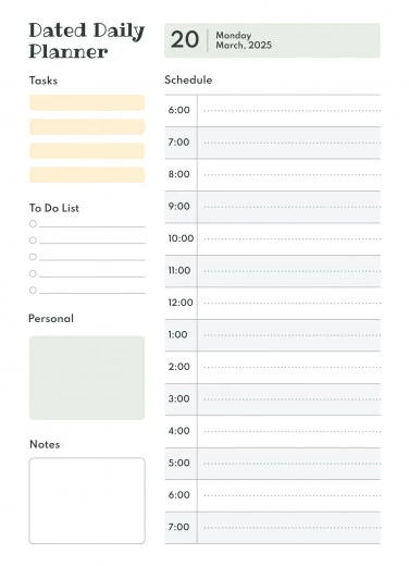 Daily Planners Templates
