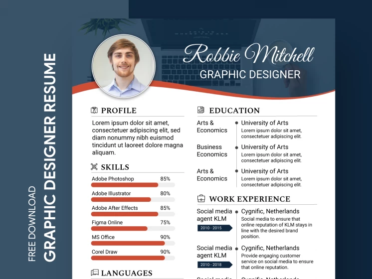 Free Resume Template  Unique resume template, Resume template free,  Creative resume template free