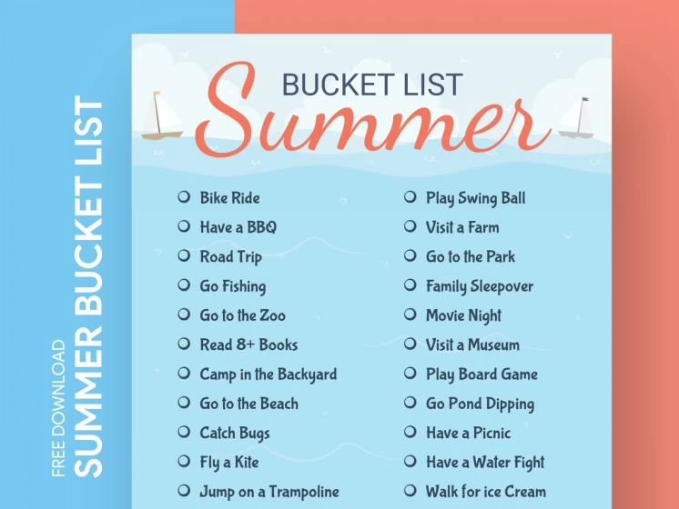 Summer Holiday Bucket List Free Google Docs Template 