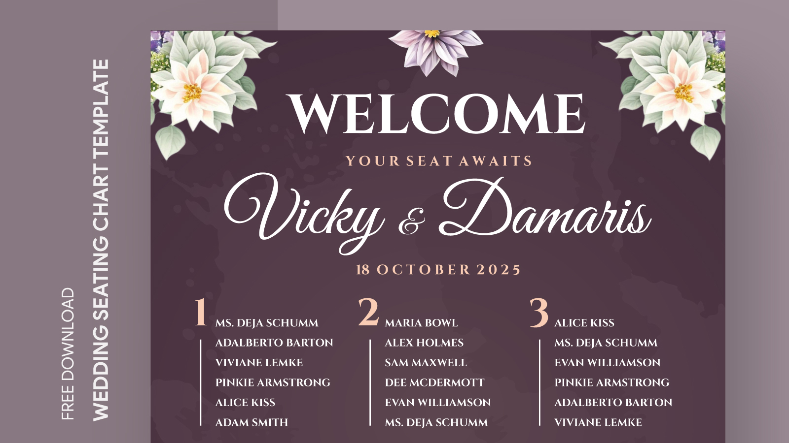 Elegant Wedding Seating Chart Free Google Docs Template - gdoc.io