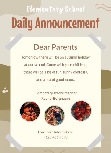 school announcement templates