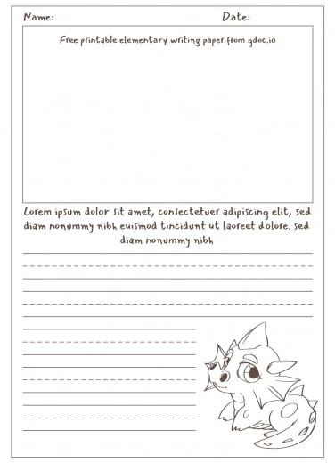 FREE Primary Lined Writing Paper by Nikki and Nacho