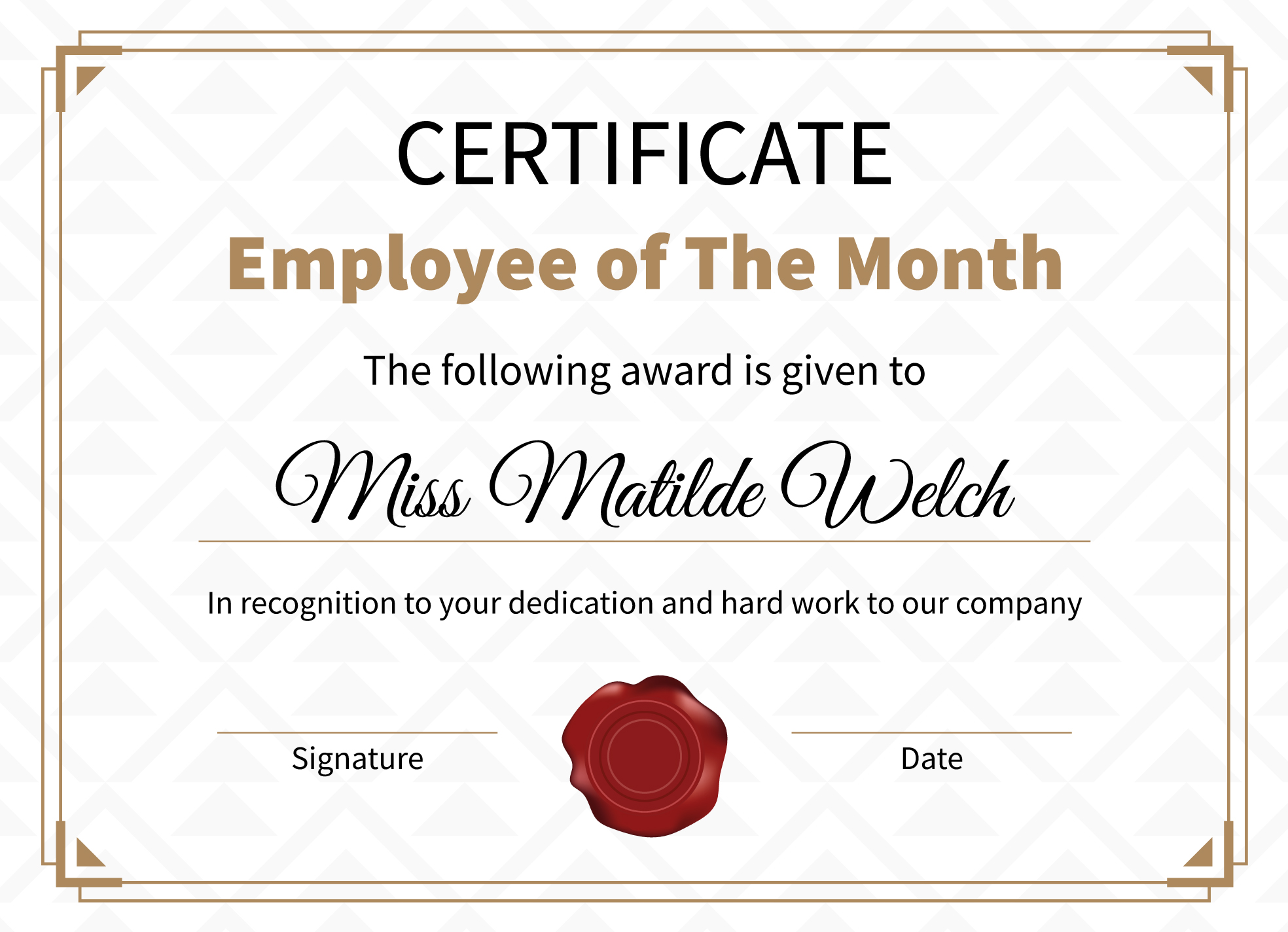 Employee Of The Month Certificate Template With Picture