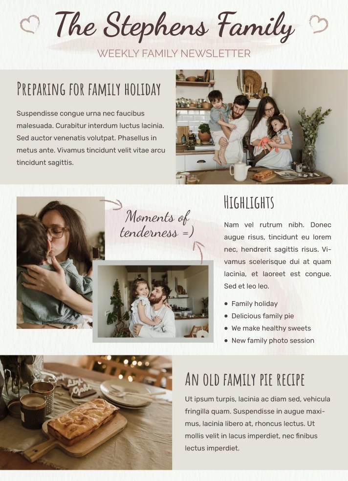 Family Newsletter Free Google Docs Template Gdoc Io