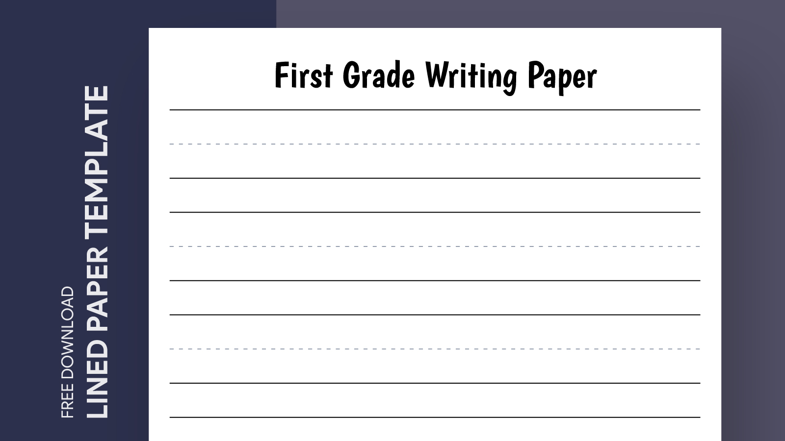 First Grade Lined Paper Free Google Docs Template gdoc.io