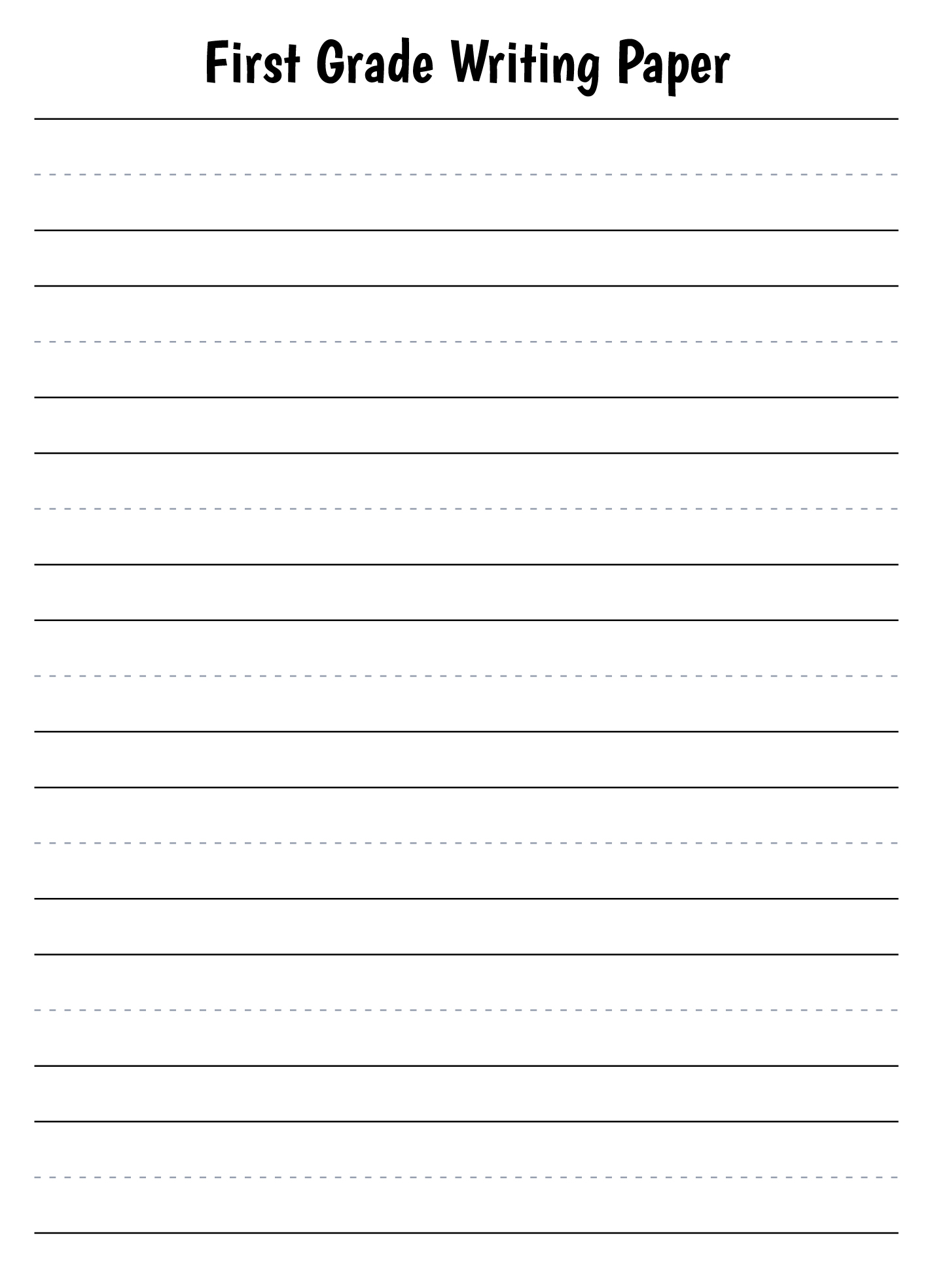 First Grade Lined Paper Free Google Docs Template 