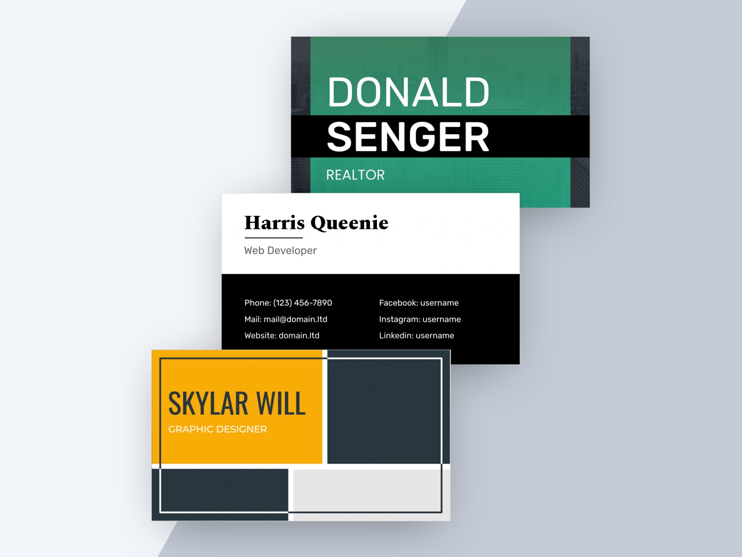 6 Free Modern Business Card Google Docs Templates Fully Printable 