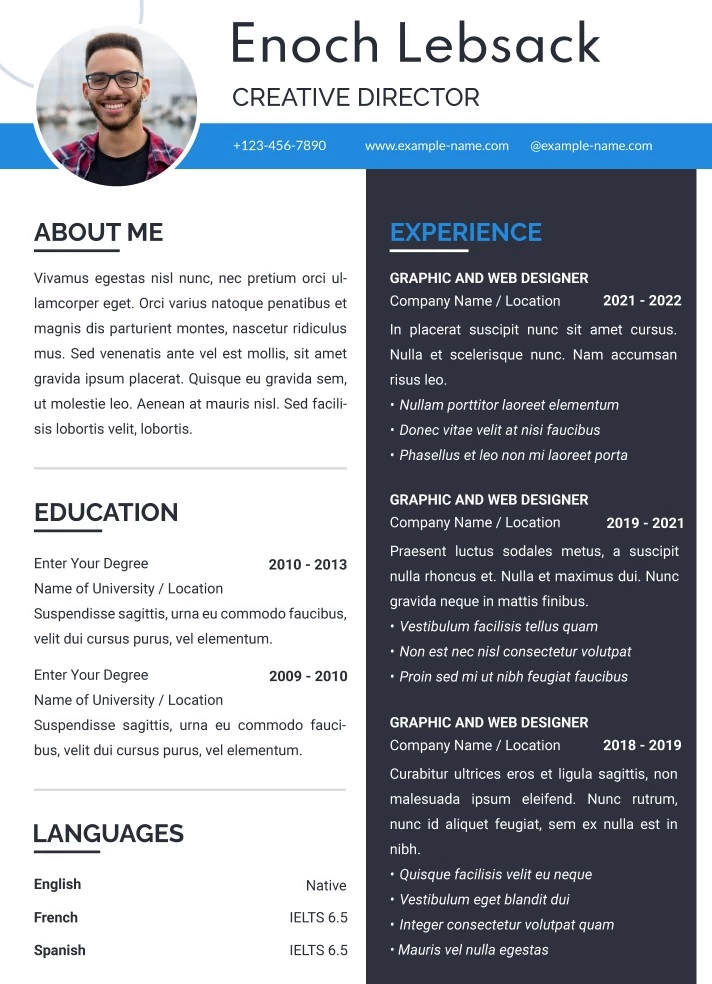 Fresher Resume Free Google Docs Template | v9306.1blu.de