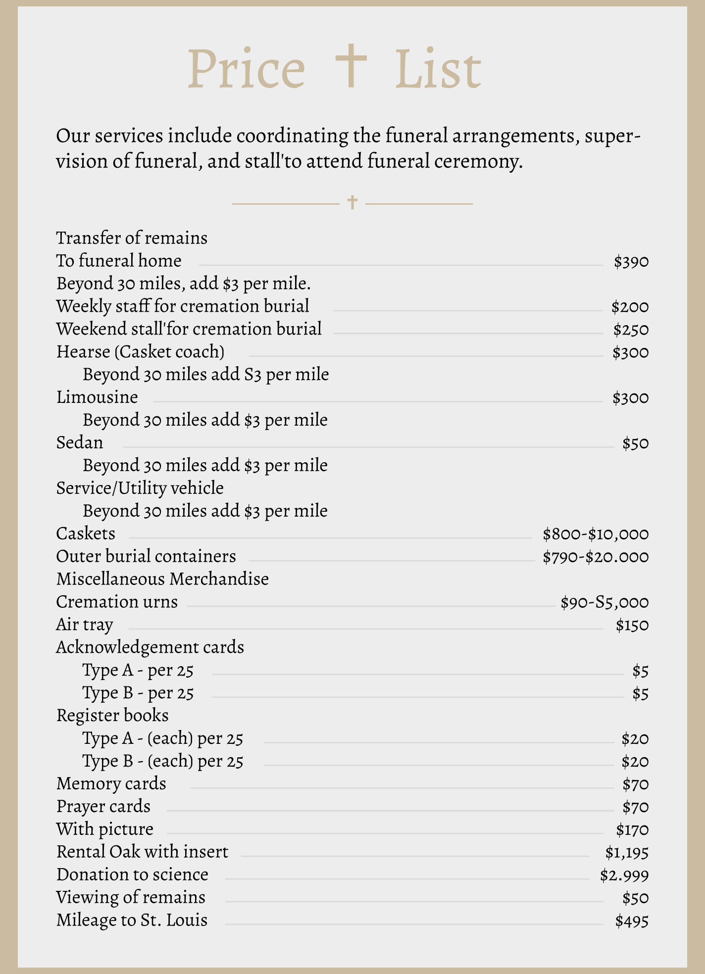 Funeral home now has to post prices online