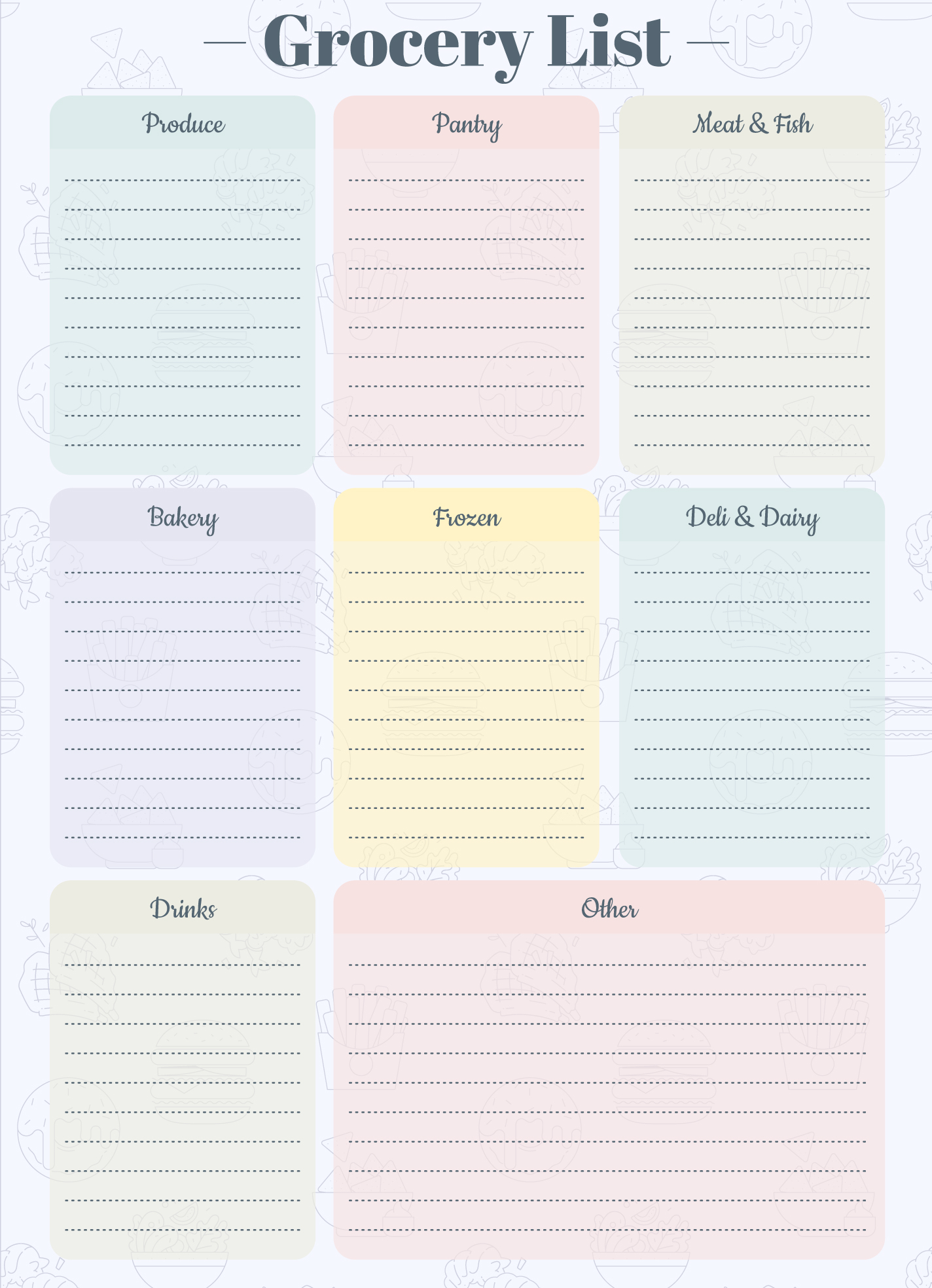 Grocery List Template Free Editable Word Infoupdate