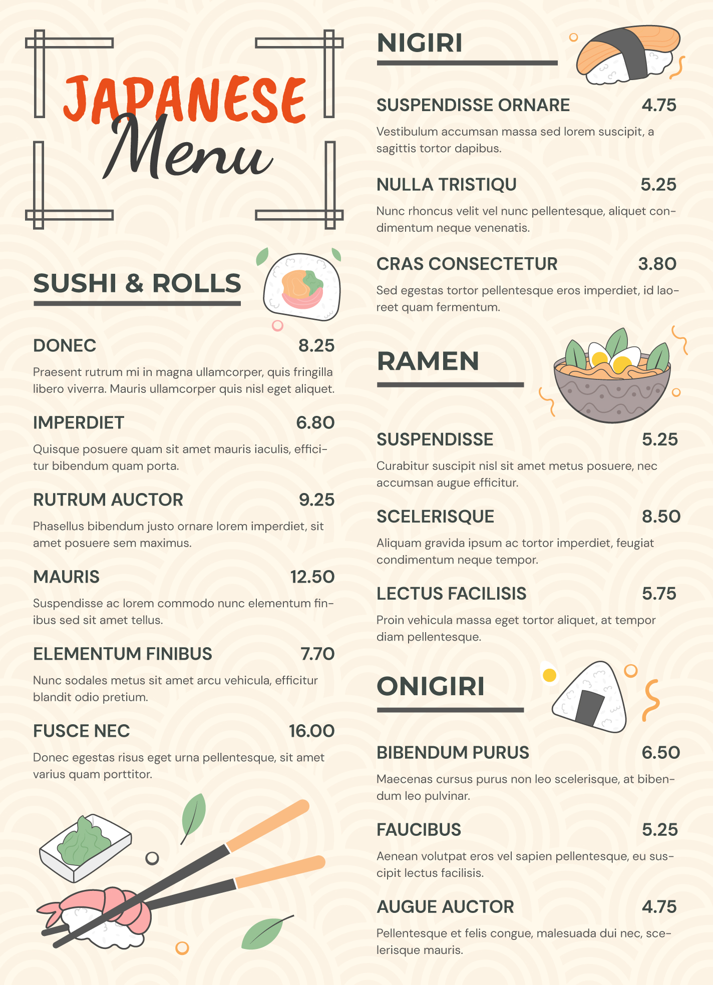 Free Menu Google Docs Templates - gdoc.io
