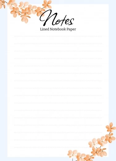 Cute Printable College Ruled Lined Notebook Paper With Margins