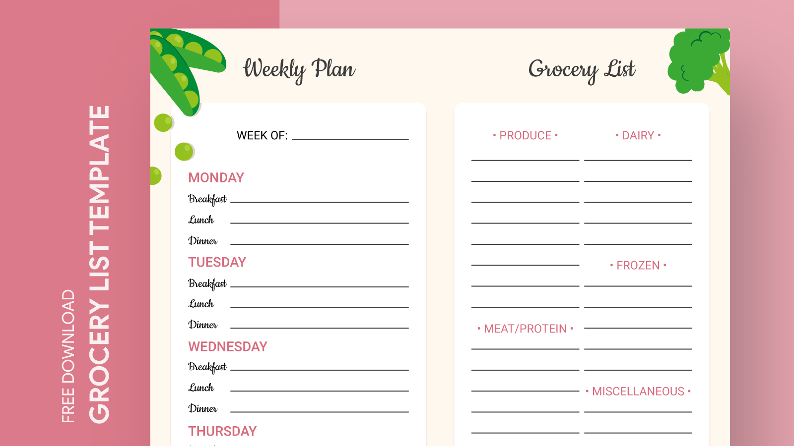 Master Grocery List Free Google Docs Template 