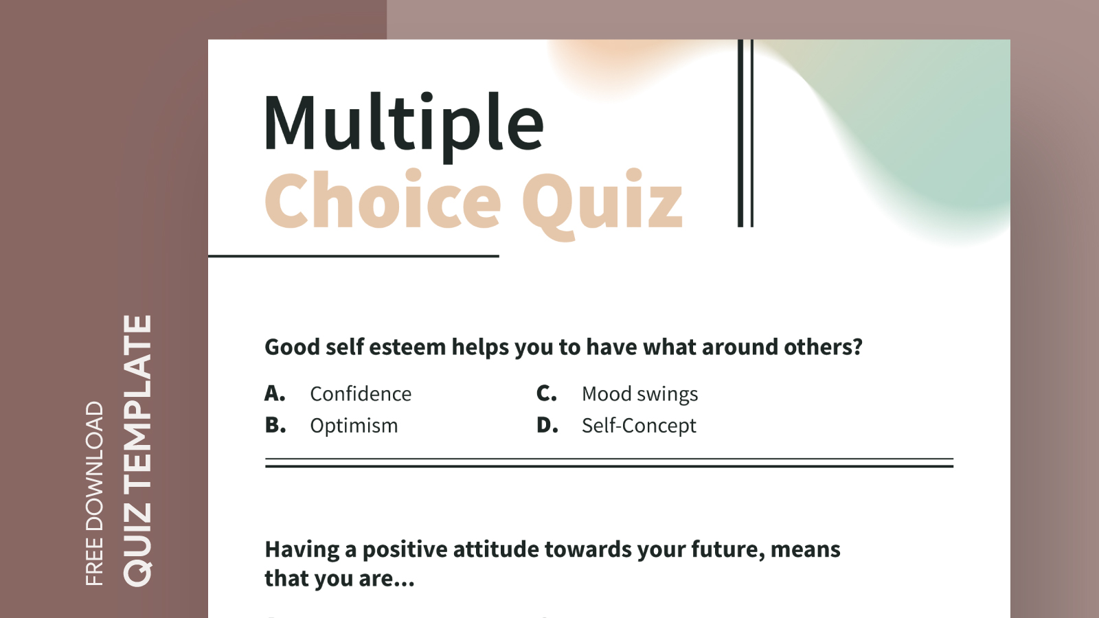 Multiple Choice Quiz Free Google Docs Template gdoc.io