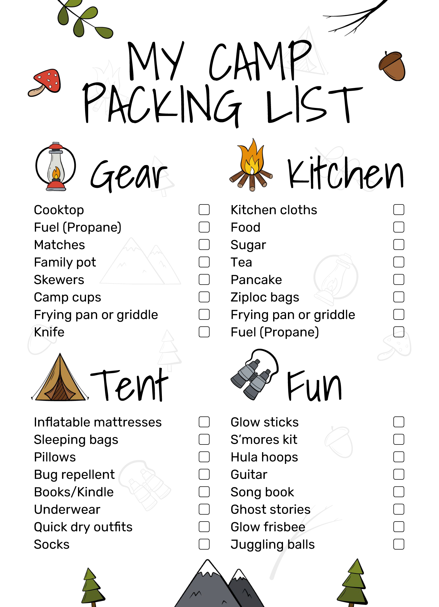 Family Camping Packing Check List Free Printable Frog Mom 54 OFF