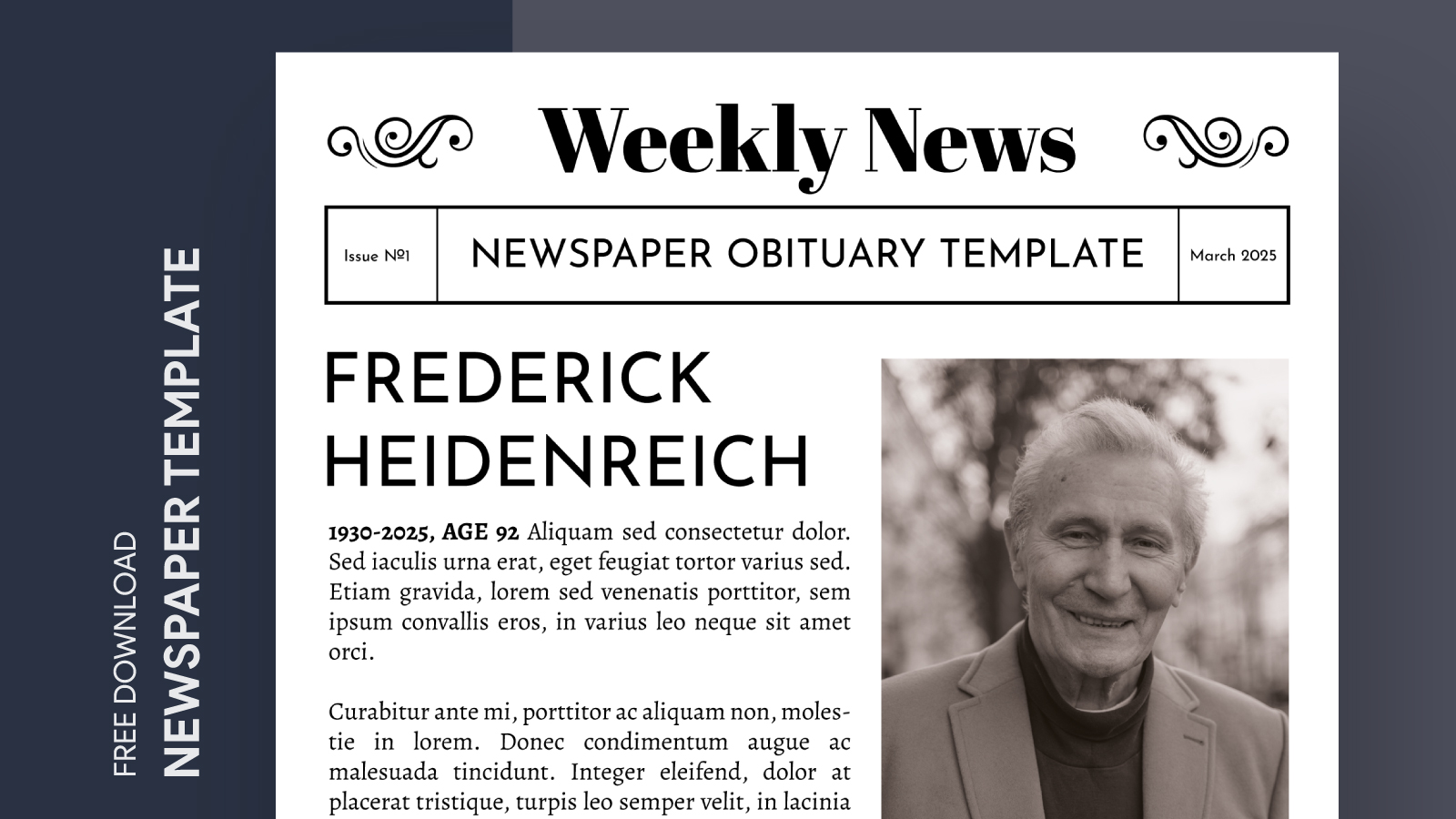 Newspaper Obituary Free Google Docs Template gdoc.io