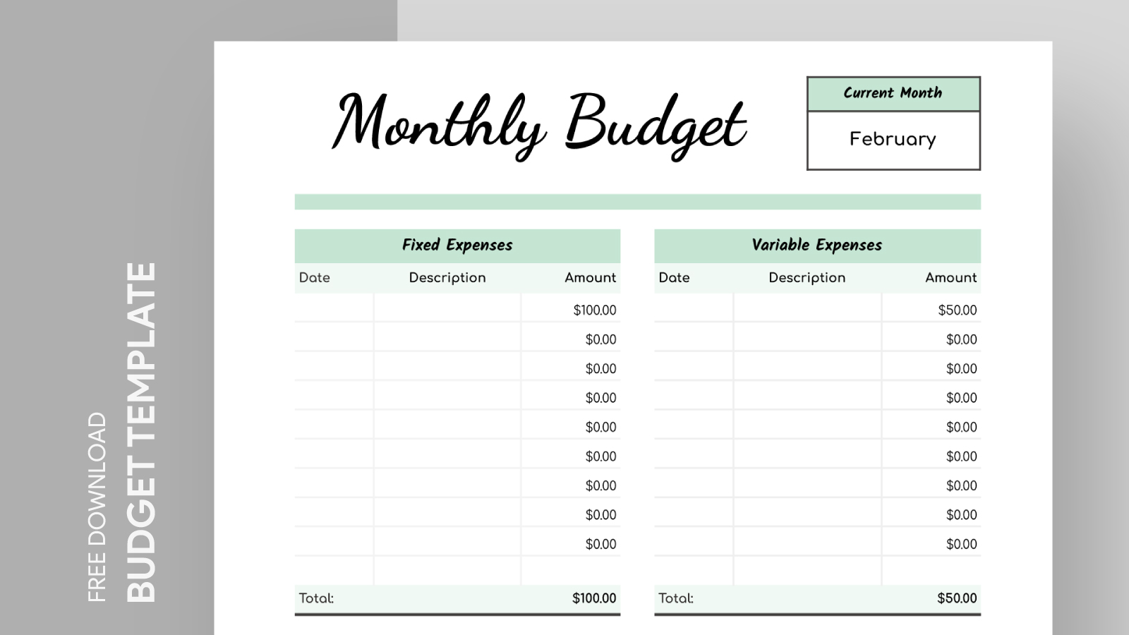 Printable Monthly Budget Free Google Sheets & Excel Template - gdoc.io