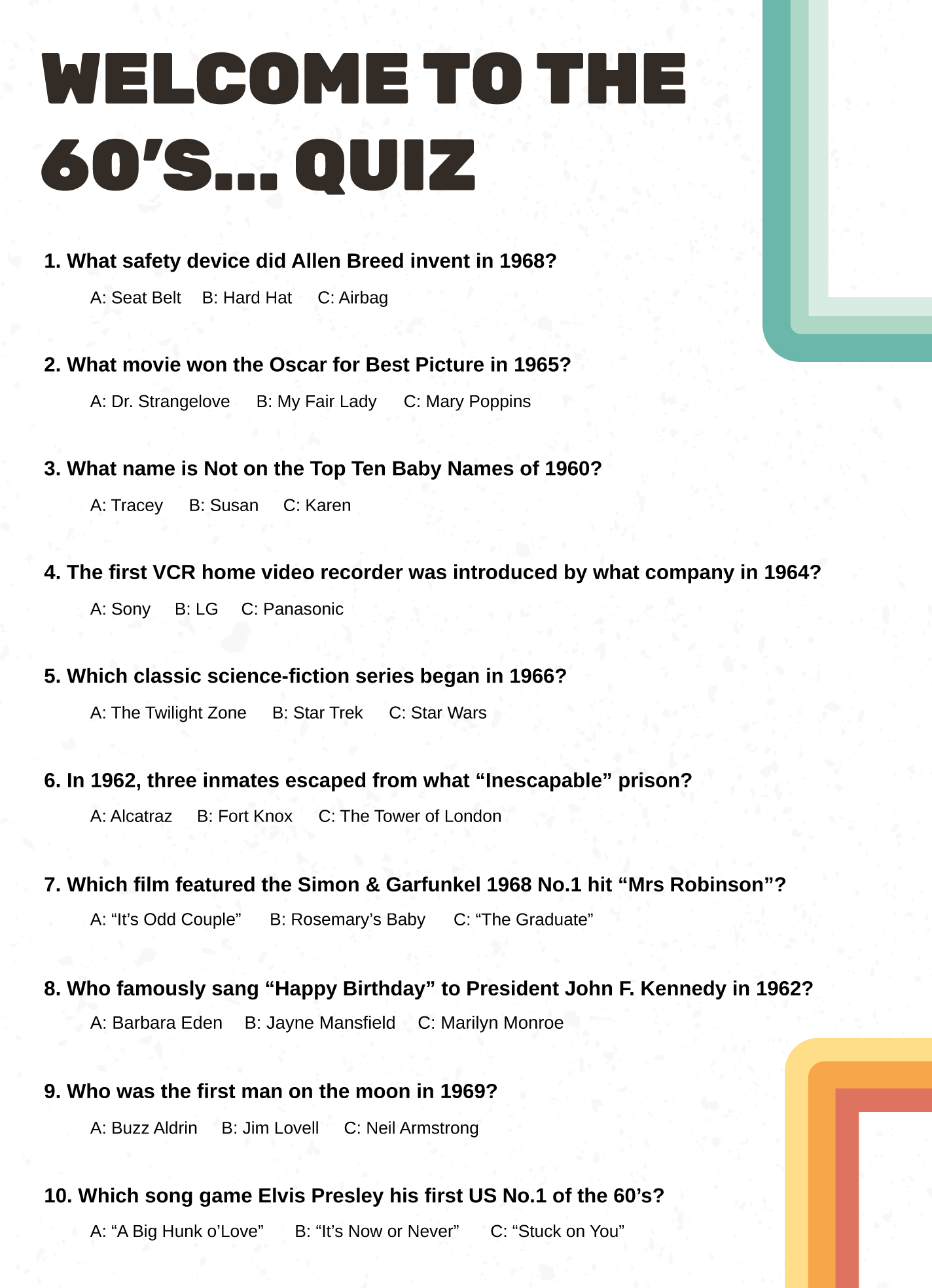 Super Bowl Trivia Questions And Answers Printable - Printable Word