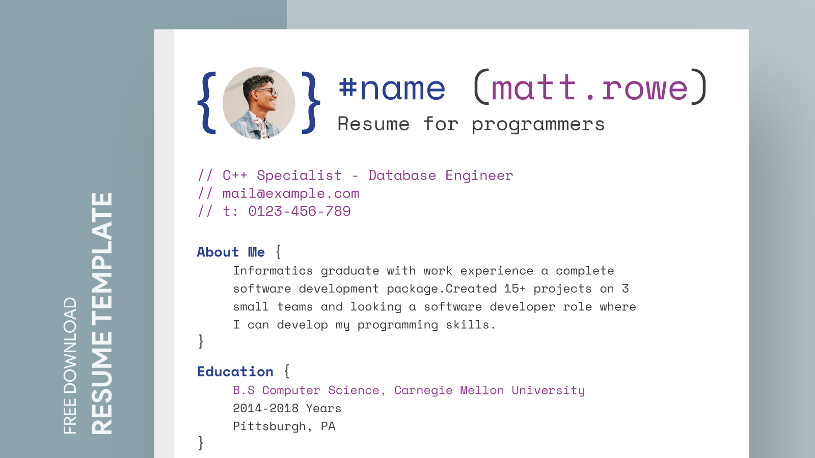 Resume for Programmers Free Google Docs Template - gdoc.io