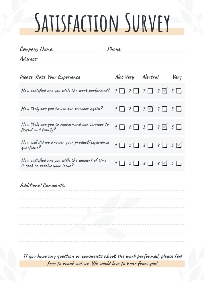 Customer Feedback Survey Template