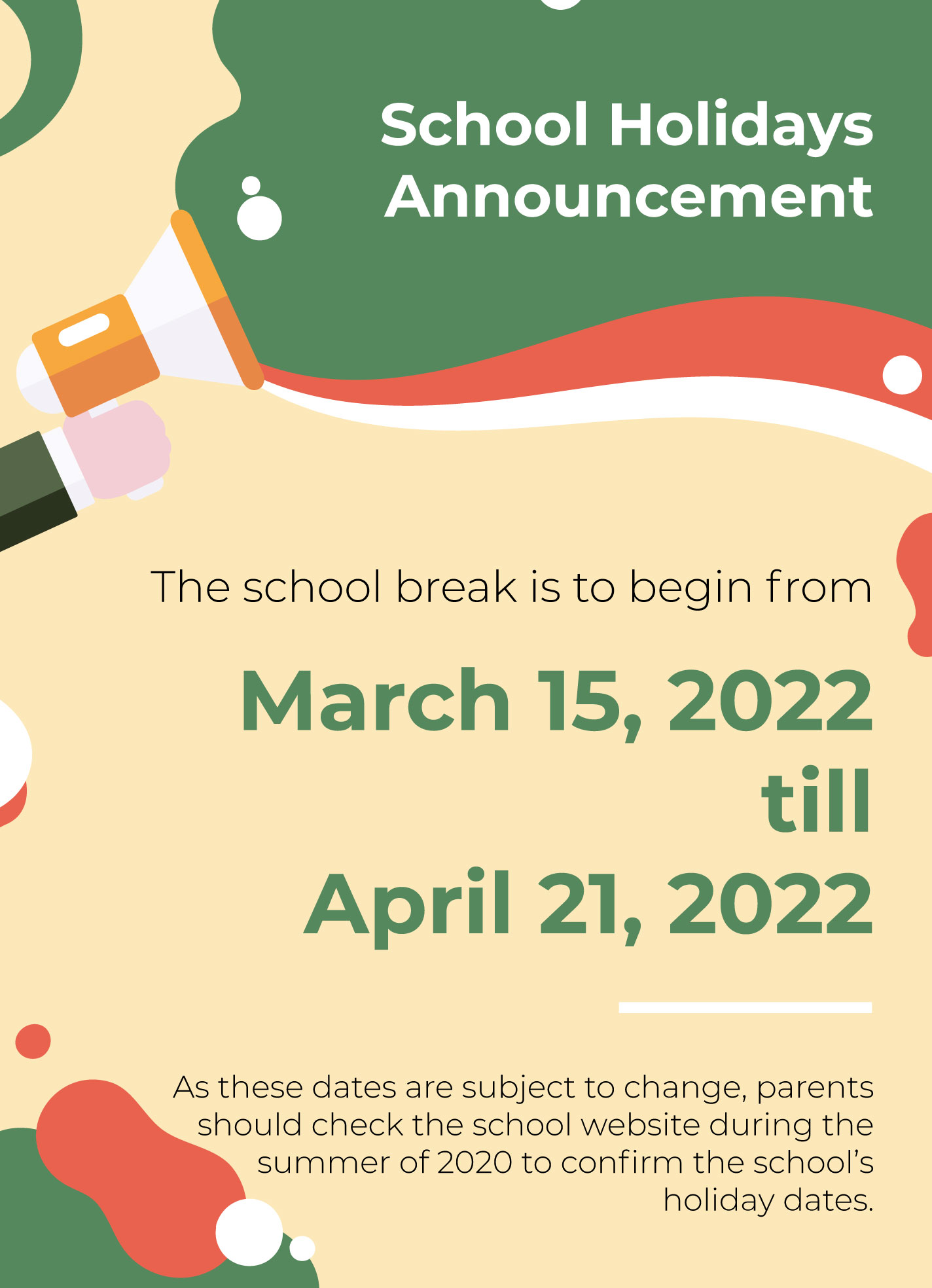 school announcement