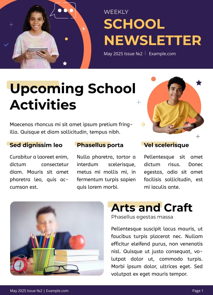 School Upcoming Events Newsletter Free Google Docs Template Gdoc Io