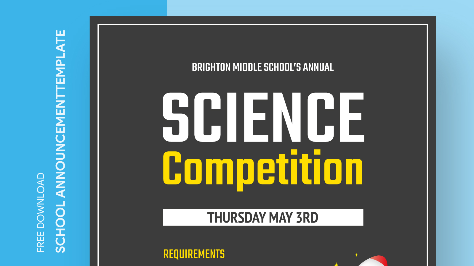 Science Competition School Announcement Free Google Docs Template