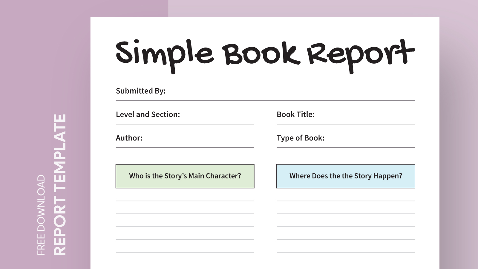 Simple Book Report Free Google Docs Template - gdoc.io