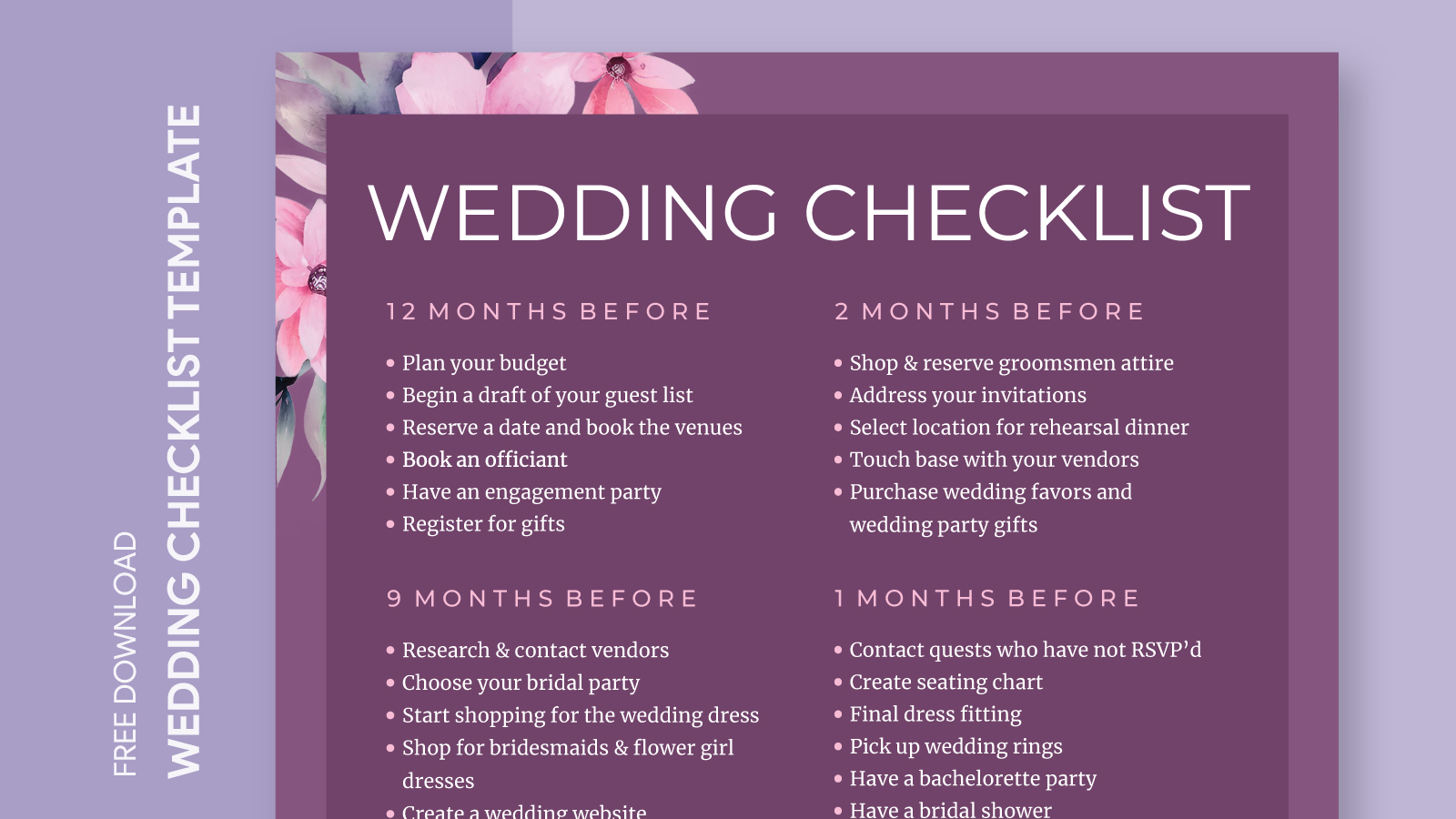 Simple Wedding Checklist T 