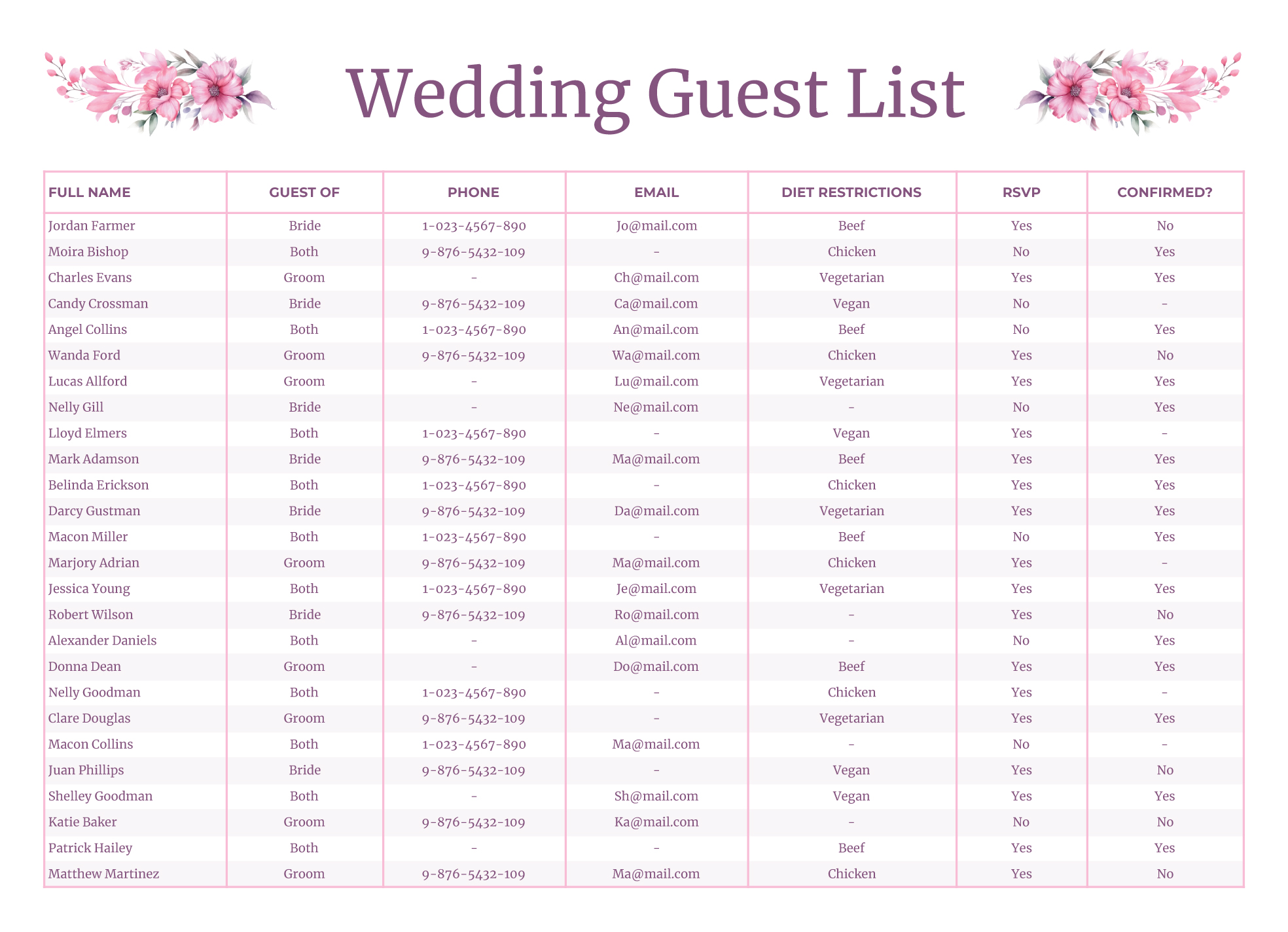 wedding-excel-templates