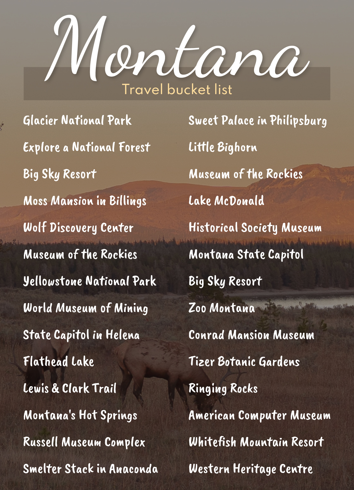 Montana Travel Bucket List Free Google Docs Template - gdoc.io