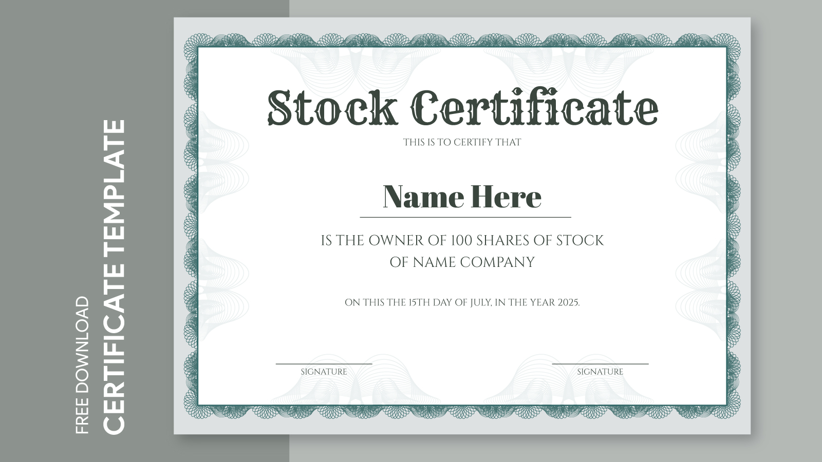 Stock Certificate Free Google Docs Template 