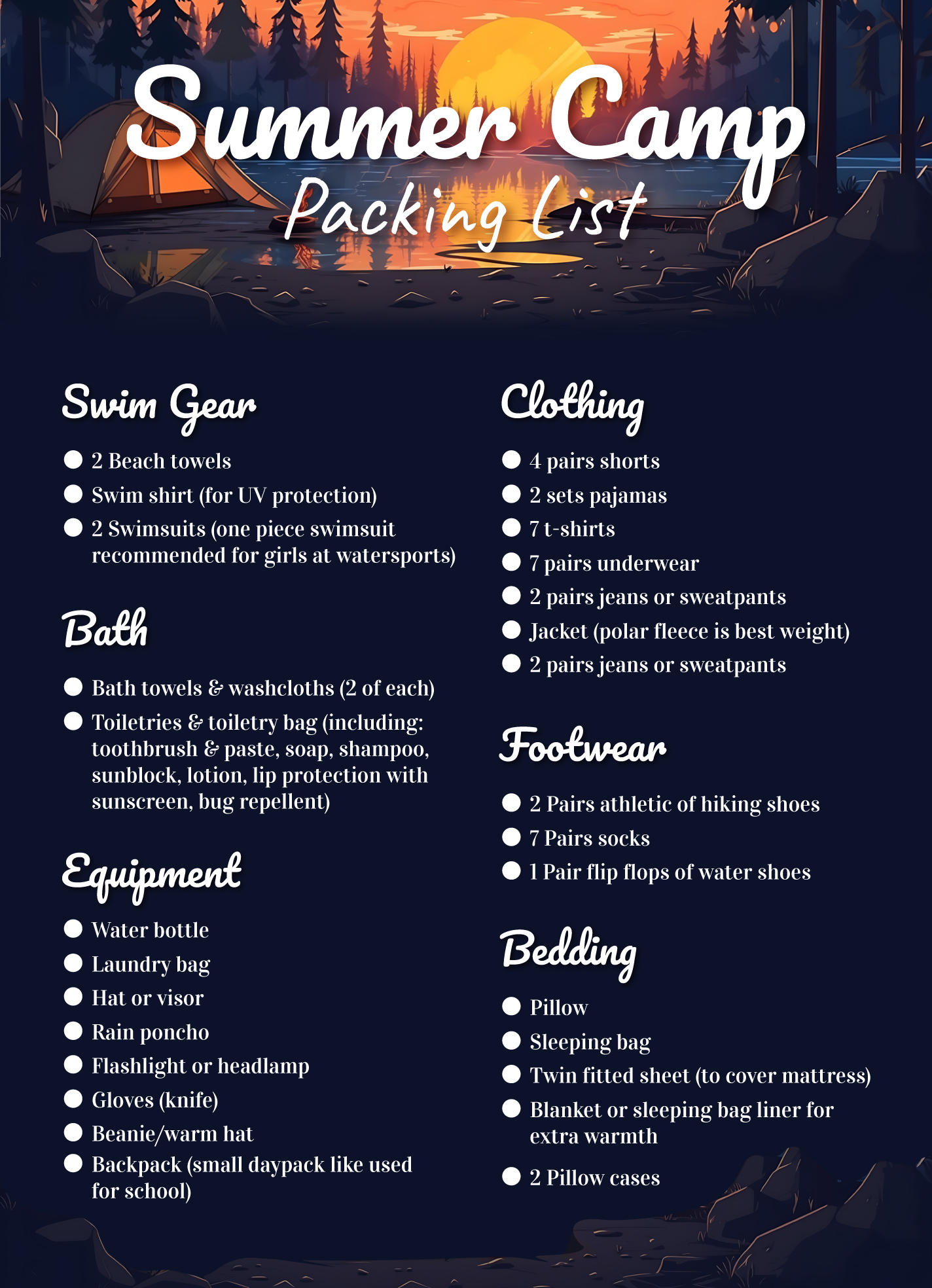 Camping Checklist 2023: Essentials & Necessities – American Hat Makers