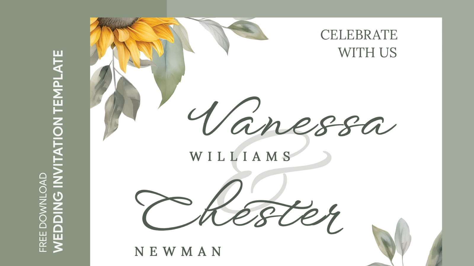 Sunflower Wedding Invitation Free Google Docs Template - gdoc.io