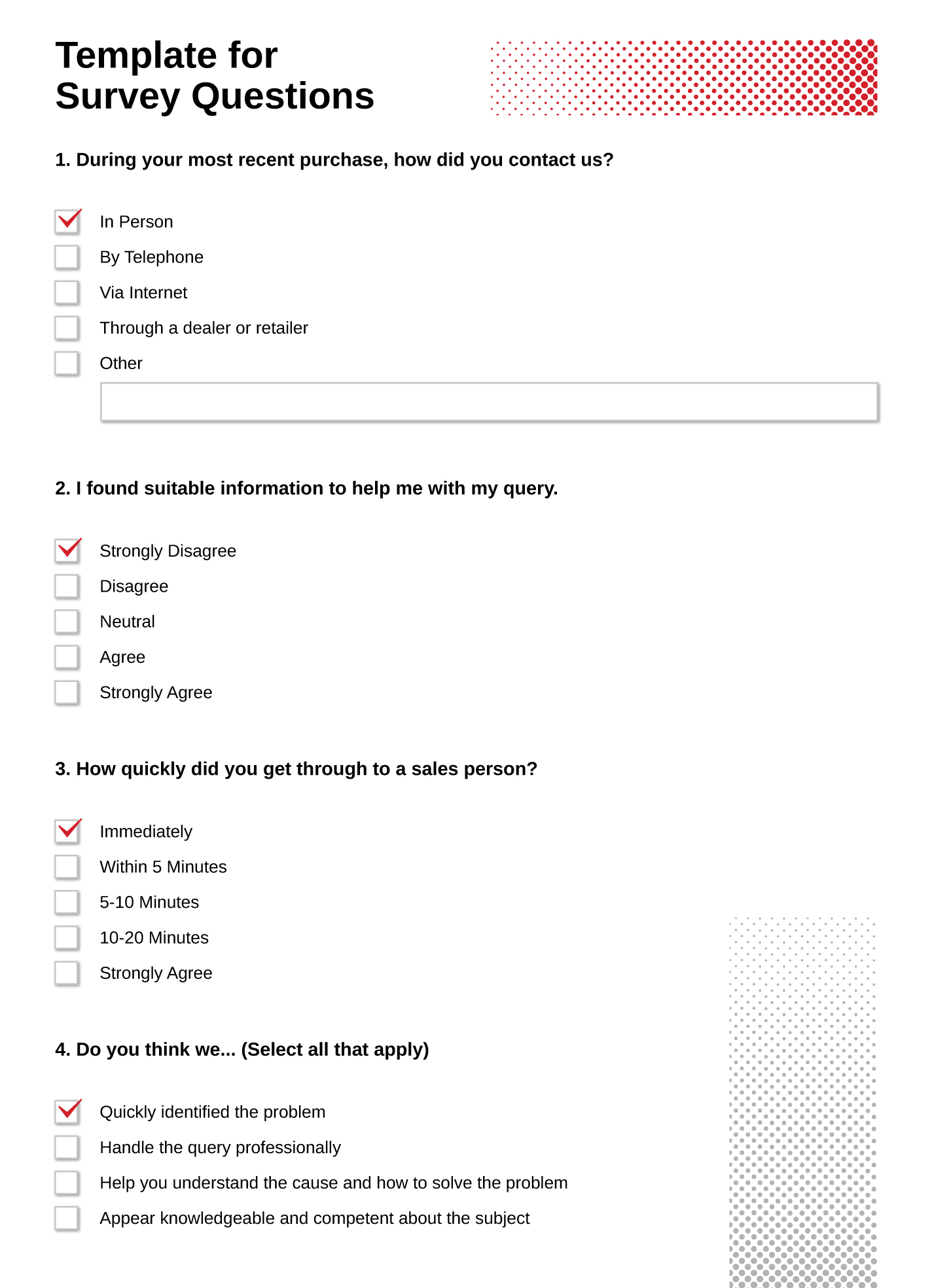 Survey Examples Survey Examples