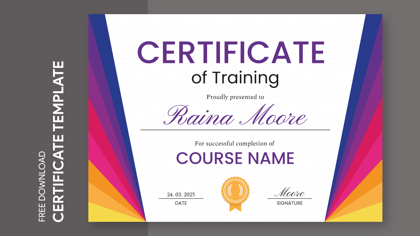 training certificate word template