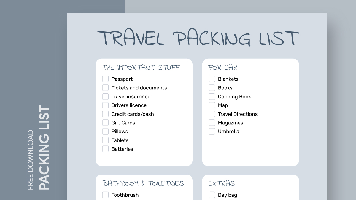 Google Docs Packing List Template