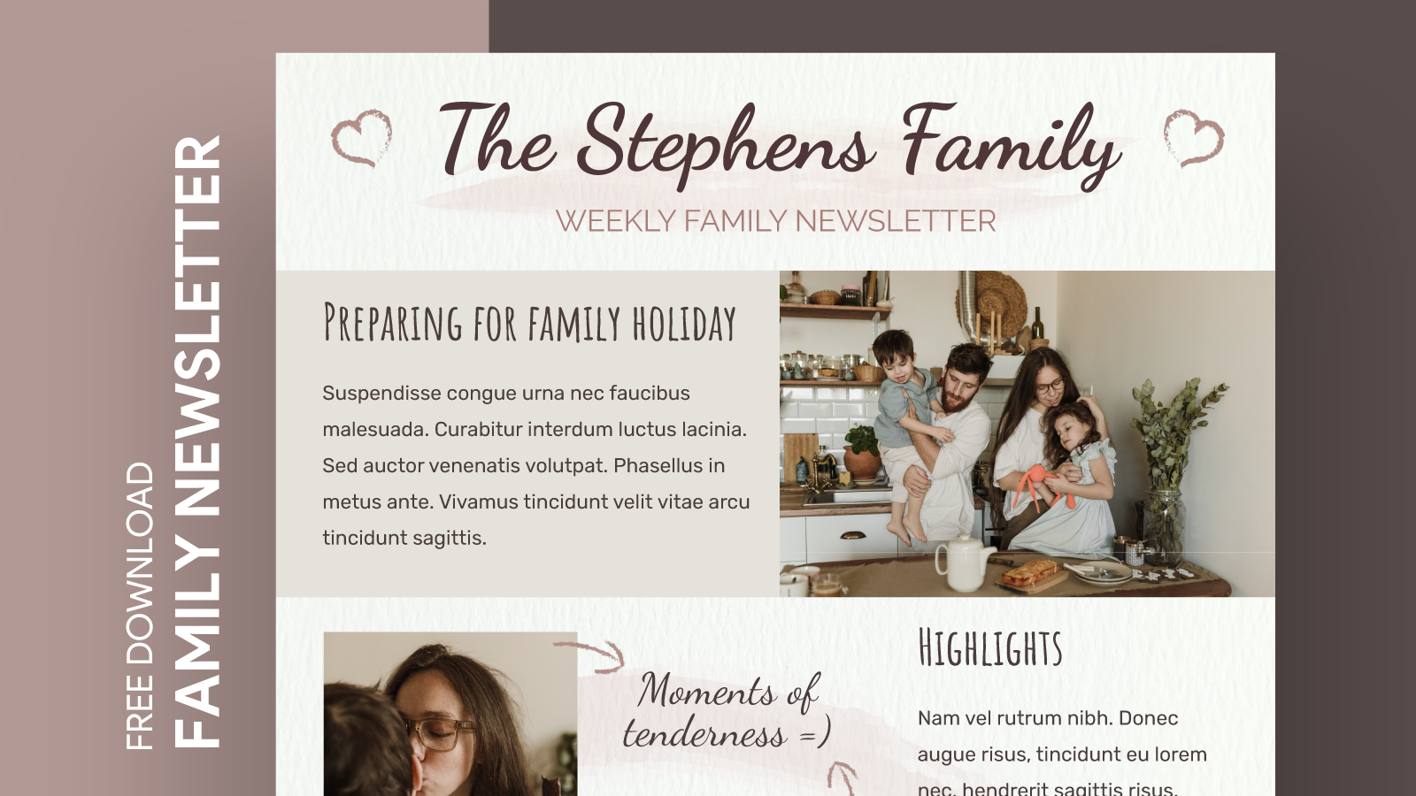 Family Newsletter Free Google Docs Template Gdoc Io   Twitter Family Newsletter 1600 900 1artboards  